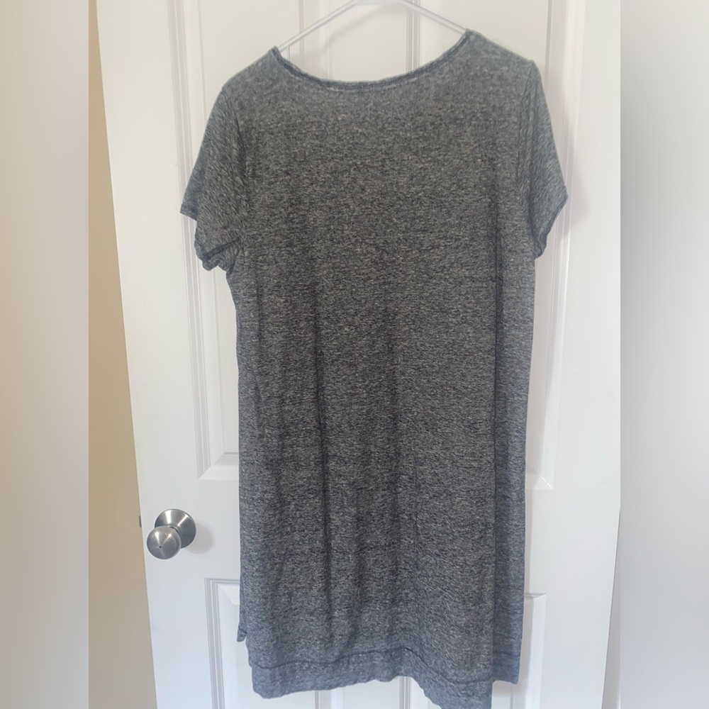 Eileen Fisher Gray Short Sleeve Dress with Pockets - Picture 4 of 4